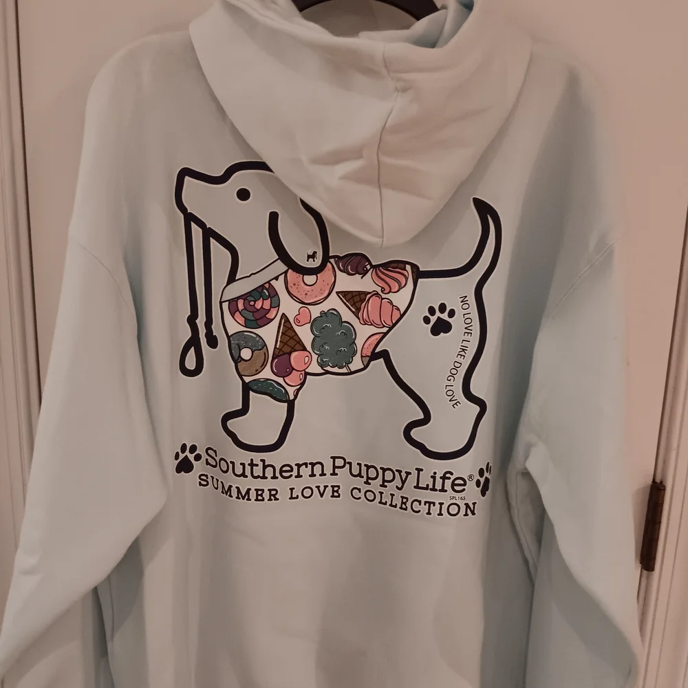 Southern Puppy Life Light Blue Graphic Hoodie - Summer Love Collection - Picture 1 of 6